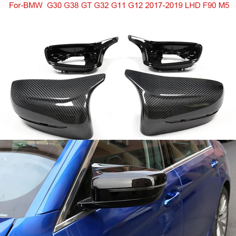 

For-BMW 5 Series G30 G38 6 Series GT G32 7 Series G11 G12 2017-2019 LHD F90 M5 Look Replacement Carbon Fiber Side Mirror Cover