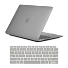 Прорезиненный матовый серый жесткий чехол для Apple Macbook Air 11Air 13MacBook Pro 13Pro 15 + пленка для клавиатуры США