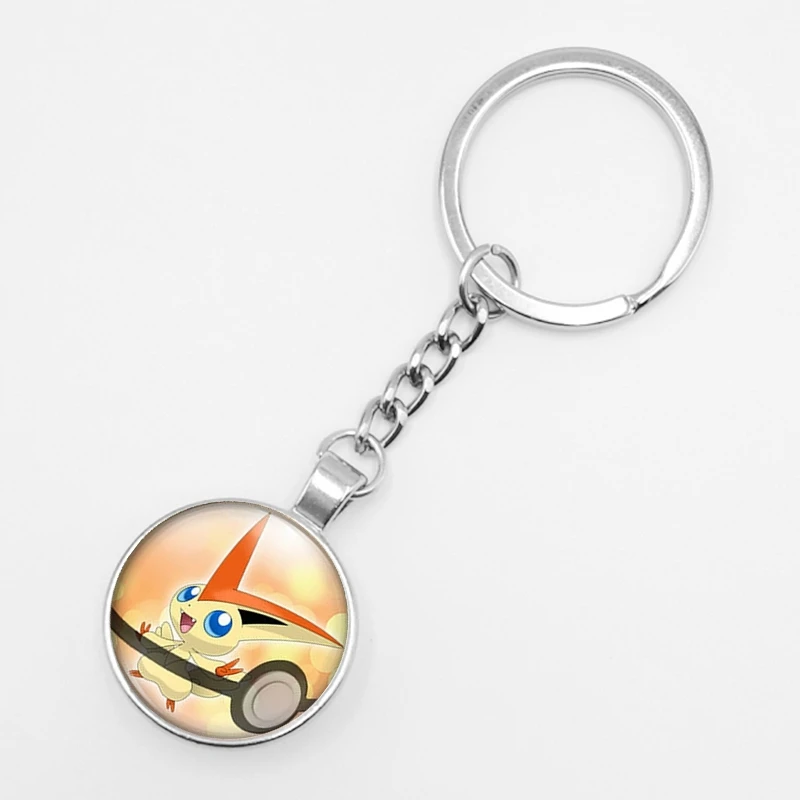 1 Горячее предложение! Распродажа! Ретро мини-сквиртл Eevee Vulpix простой аниме покемон го брелок пикачу стеклянный карманный монстр-брелок подвеска - Цвет: 1