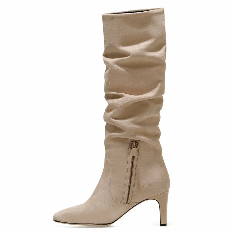 

Women Boots Nine West Camosa Beige Women'S Heeled Boots