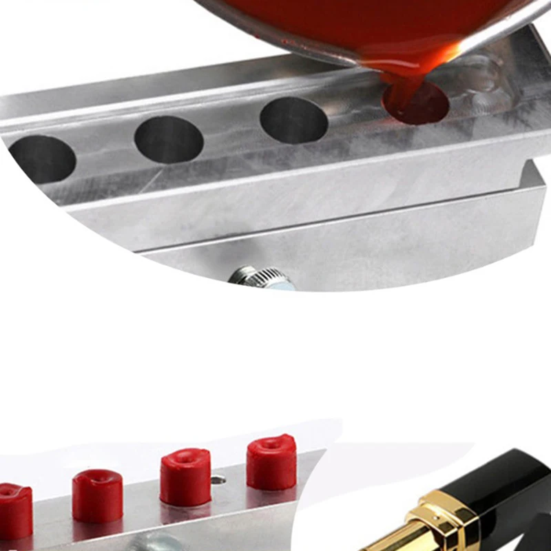 

6 Cavities Holes Lipstick Mould 12.1Mm Waterdrop Beak Shape Aluminium Lipstick Fill Mold Makeup Tool for Diy Lip Rouge Balm