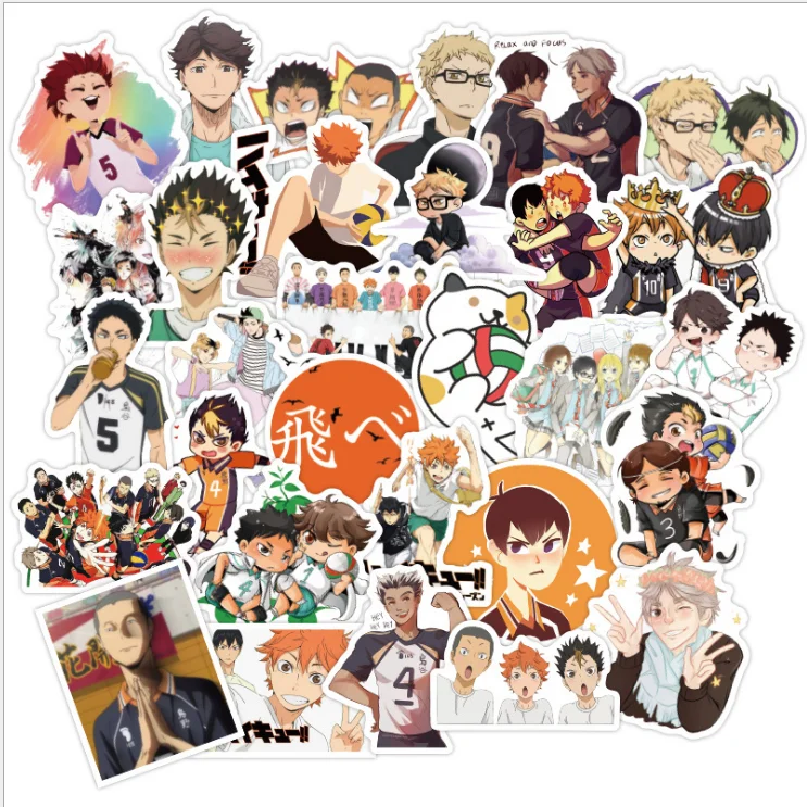 50Pcs Japanese Cartoon Boy Haikyuu Volleyball Sticker For Suitcase Refrigerator Scooter Diary Book Children Toy |