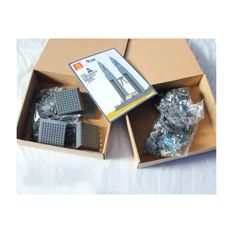 

1160 PCS Wange 5213 New Famous Architecture Series The Kuala Lampur Petronas Tower 3D Model Building Blocks Toys For Children