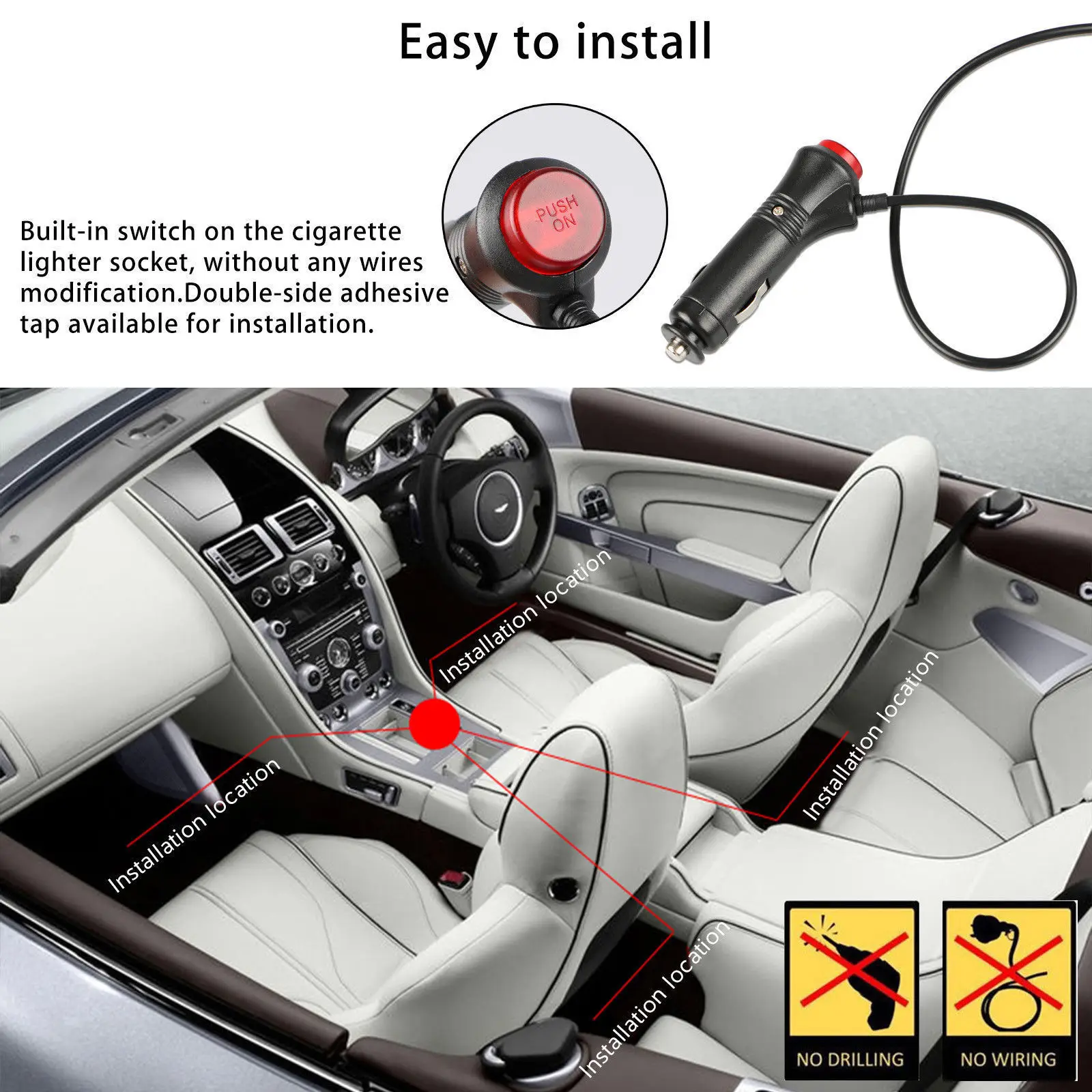 YKVEHICLE RGB автомобильные декоративные огни атмосферные водонепроницаемые функции