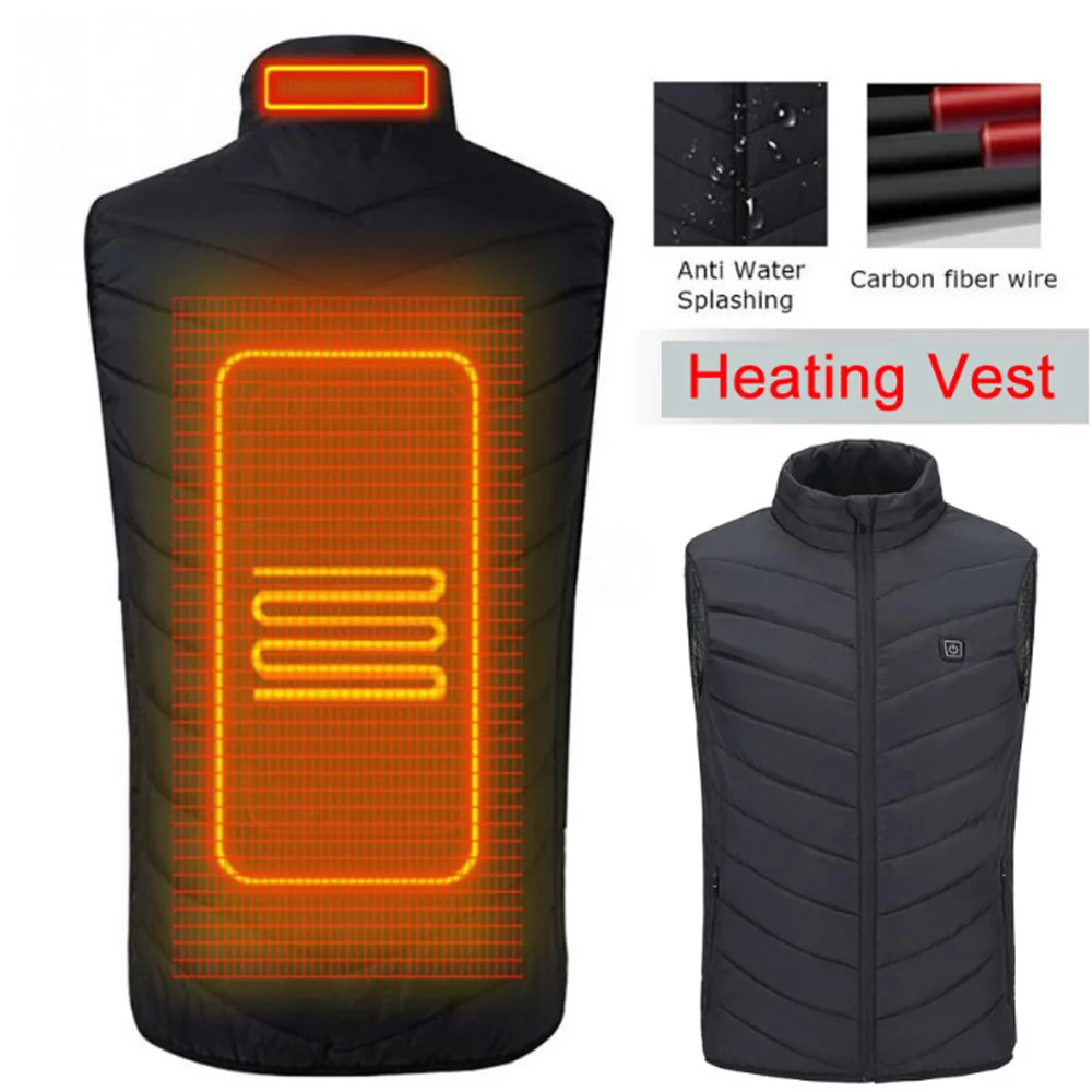 Новый мужской жилет WWKK для пеших прогулок с USB подогревом зимняя спортивная