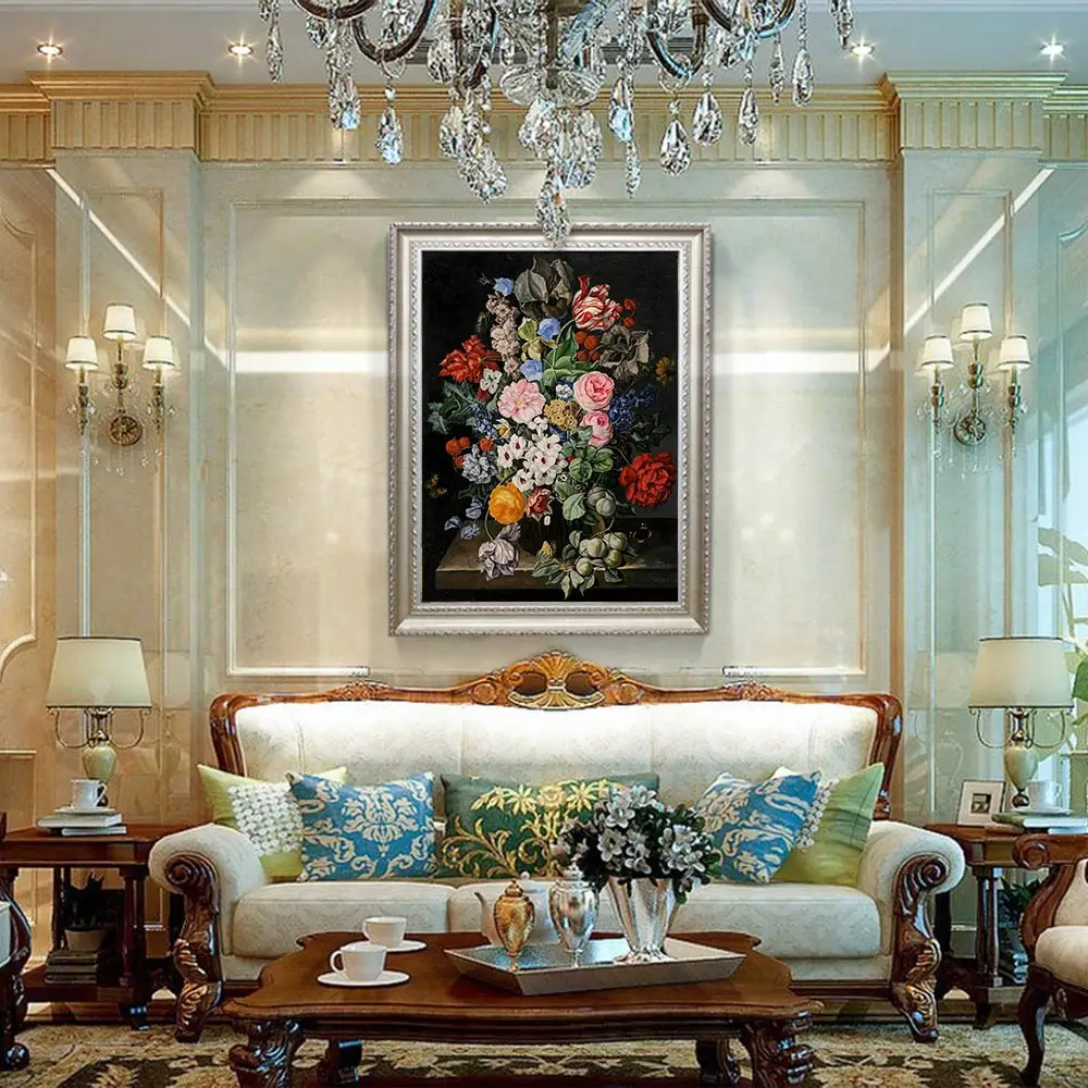 

Cross stitch kits,Embroidery needlework sets with printed pattern,11CT-canvas for Home Decor Painting,Flowers Full NCKF314