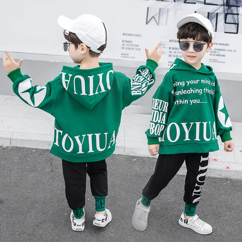 Спортивный костюм для мальчиков и девочек осень 2021 штаны 2 шт./компл. активного