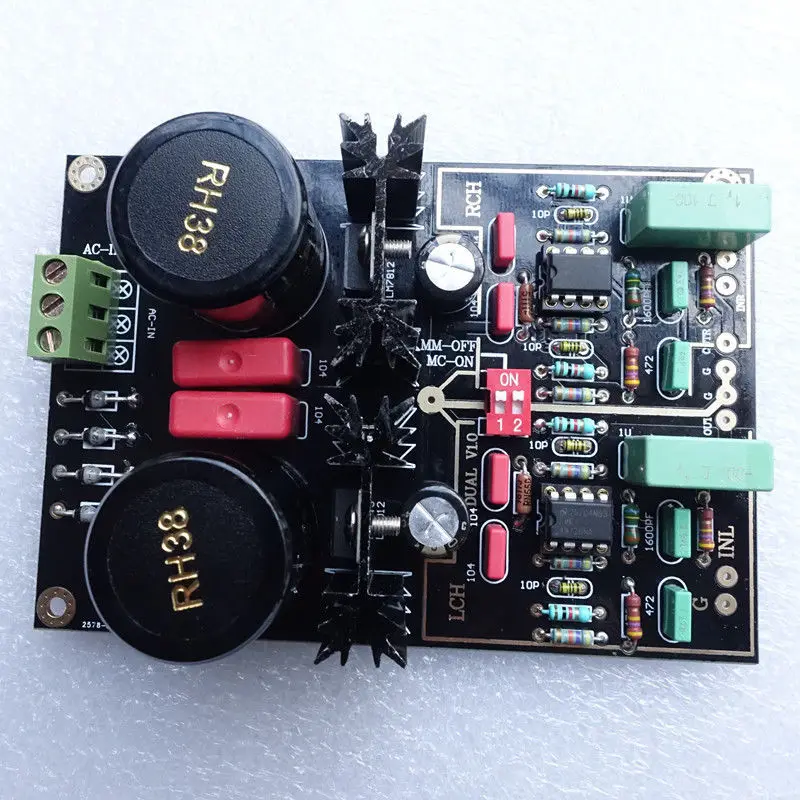 1 шт. аудио двухконтурная мм/MC фонокорректор HIFI усилитель готовая Плата усилителя