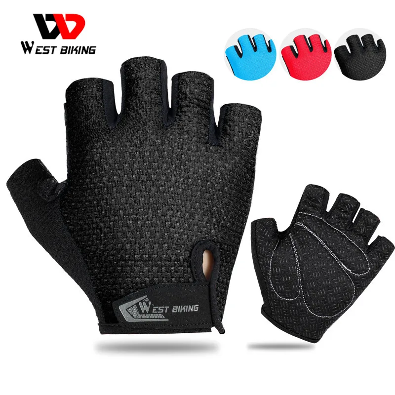 

WEST BIKING Breathable Half Finger Cycling Gloves Anti Slip Pad Motorcycle MTB Road Bike Gloves Men Women Sports Bicycle Gloves