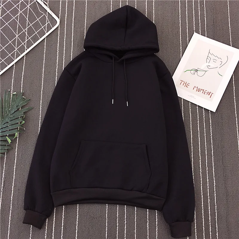 Women Couple Hoodies Sweatshirt Fleece Cotton Tracksuit Sports Sweatshirt 2020 Winter Japanese Casual Loose Jumper