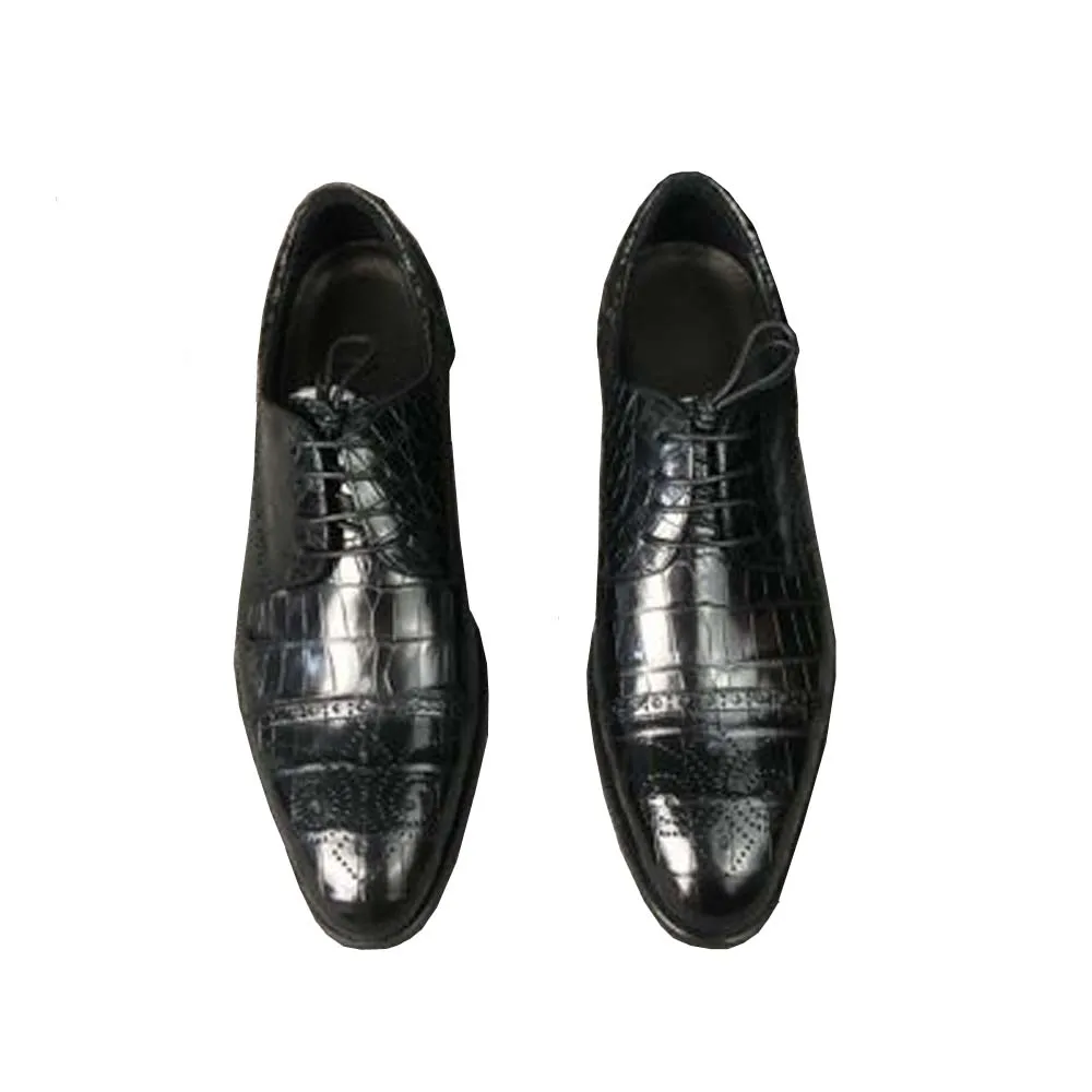 

ousidun new crocodile Men dress shoes lace-up shoes crocodile skin shoes Casual shoes Low heels men formal shoes
