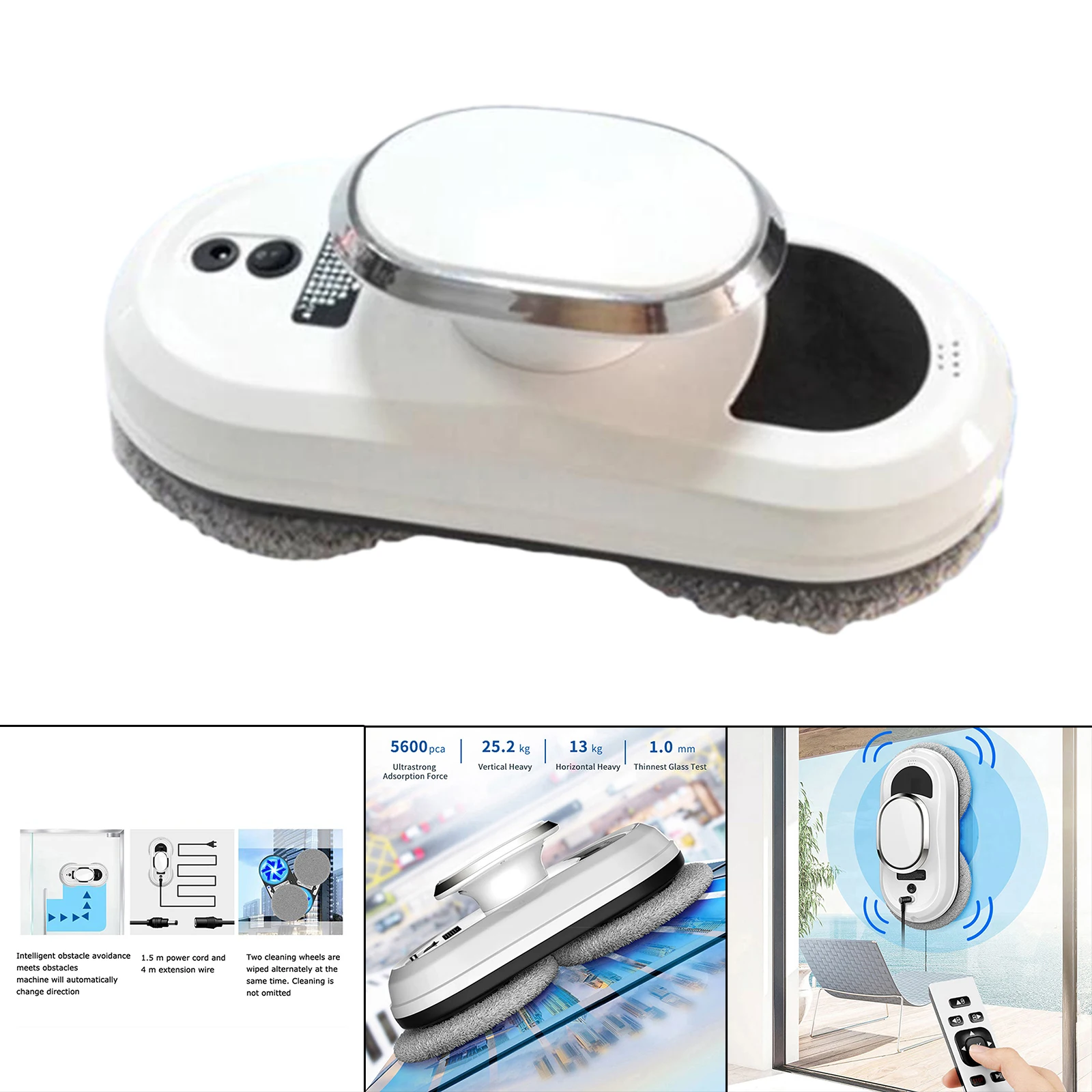 Robot aspirador autom&aacute;tico para limpieza de ventanas, limpiador inteligente de vidrio, Reino Unido-3