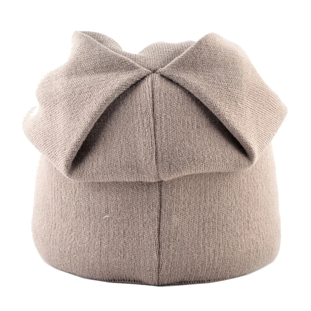 Winter Beanie Women Knitted Wool Hats Female Fashion Skullies Beanies With Rhinestones Solid Color Warm Knit Bonnet Ladies Cap
