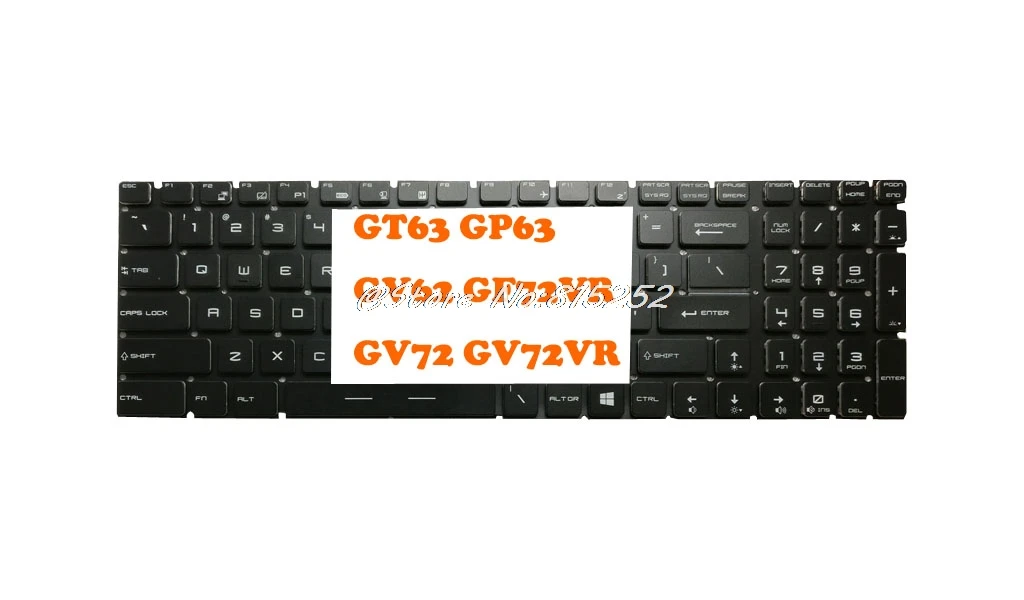 

GT76 US Crystal Keycap Backlit Keyboard For MSI GT63 GP63 GV62 GV72 GF72VR GV72VR GL62MVR GL63 GL72M GL62 7RE 8RD 7RFX English