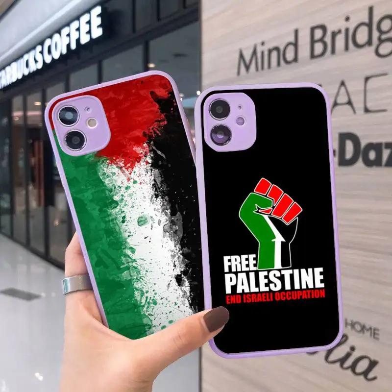 

free palestine flag country cool Phone Case Matte Transparent for iPhone 7 8 11 12 s mini pro X XS XR MAX Plus cover funda