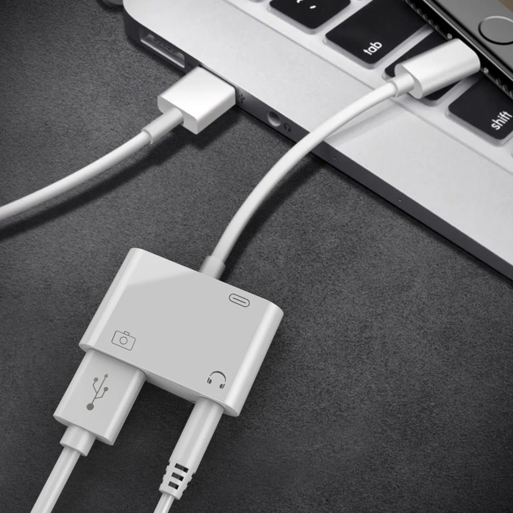 Новейший адаптер 3 в 1 для Lightning/USB камеры аудио ридер с зарядным портом разъем