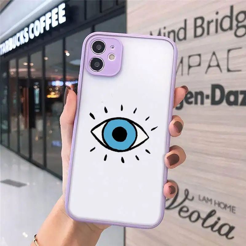

Evil eye lucky blue eyes luxury Phone Case shell matte transparent For iphone 7 8 11 12 plus mini x xs xr pro max cover