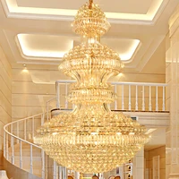 crystal chandeliers lighting fixture american golden crystal chandelier led lamps european hotel lobby hall home indoor lights