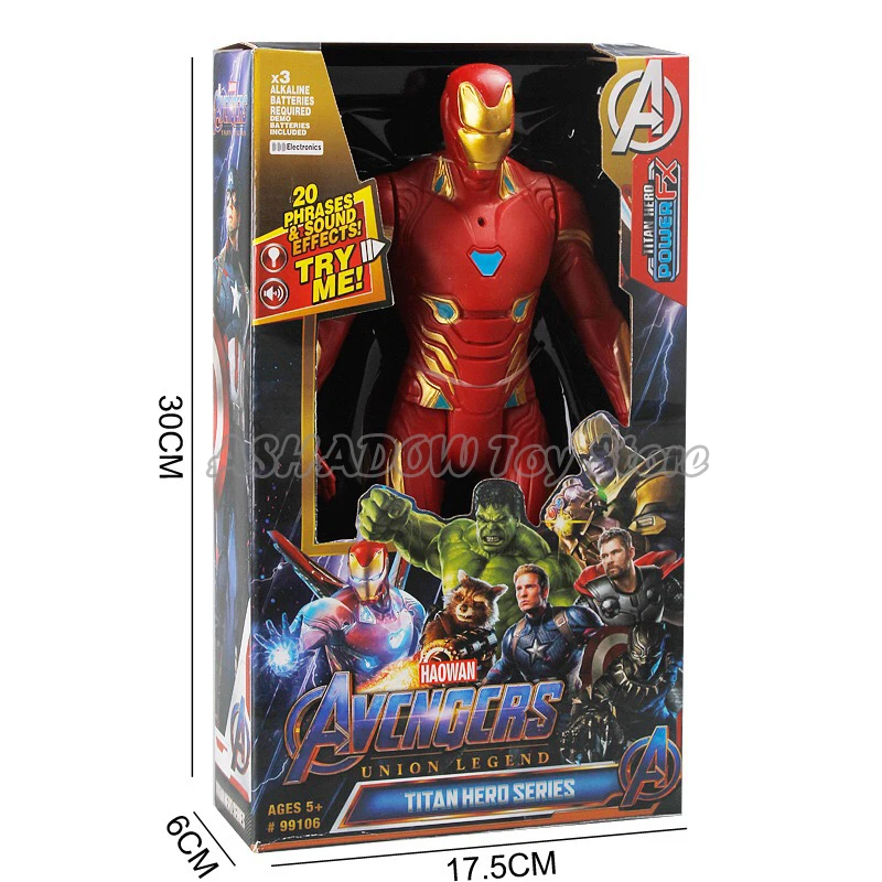 30 см Мстители фигурка Капитан Америка Железный человек Человек паук танос Тор