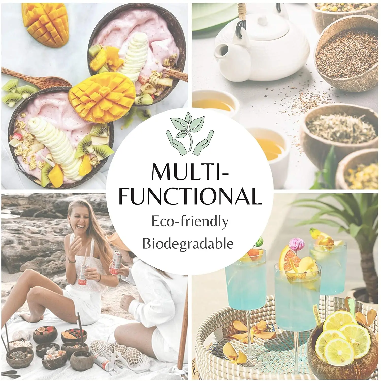 Натуральный миска из скорлупы кокоса ложка творческий набор кокосовое шары шар