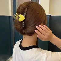 2021 new women cute heart acrylic hair claws sweet back hair hold hair decorate clips hairpins headband fashion hair accessories