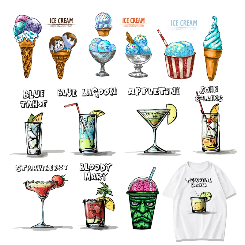 Для переноса утюгом нашивки мороженое фруктовый сок термо передачи патч для