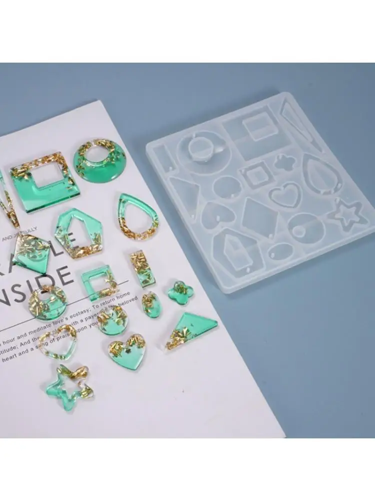 

DIY Crafts Crystal Epoxy Resin Mold Earrings Ear Pendant Casting Silicone Mould