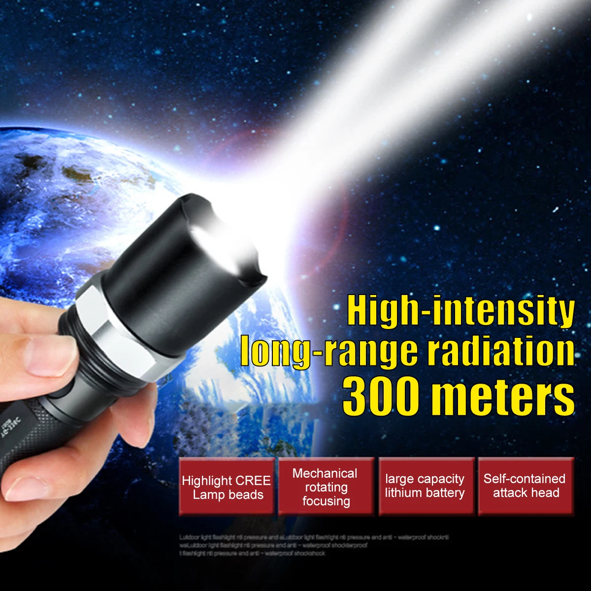 Светодиодный фонарик usb18650 тактический портативный Перезаряжаемый с плавным