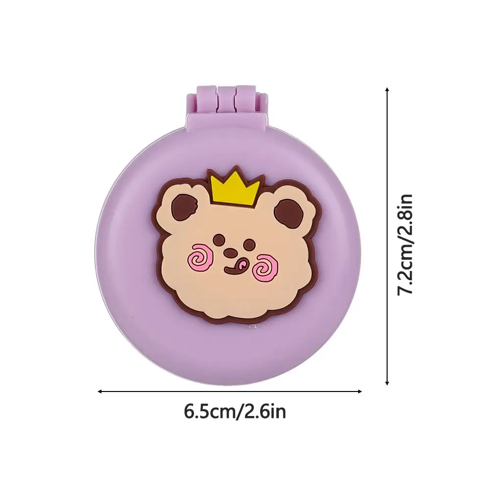 Складная расческа для волос 2-в-1 милая мультяшная портативная щетка с зеркалом