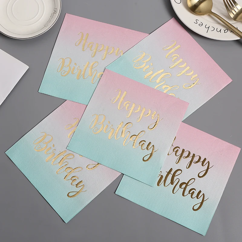 80 шт фольги золотой напиток одноразовые салфетки любовь с днем рождения письмо