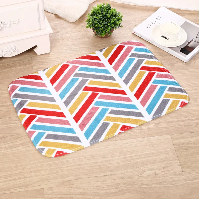 Фланелевая пижама с геометрическими полосами печатных ковриков на коврике