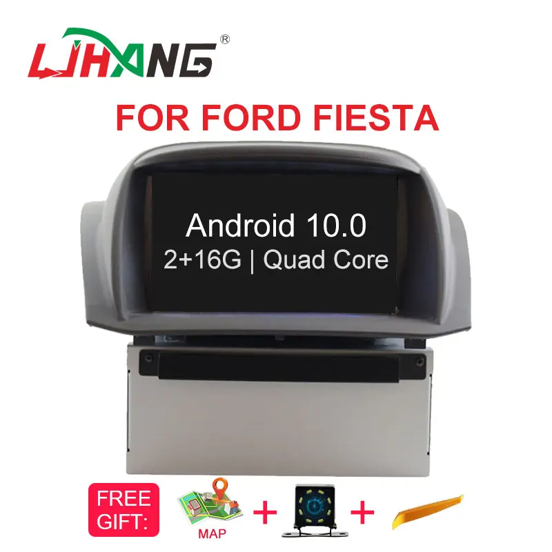 Автомобильный мультимедийный плеер LJHANG Android 10 для Ford Fiesta 2008 2017 Wi Fi 2 Din