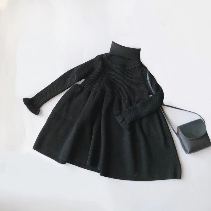 Детское трикотажное платье-свитер с длинным рукавом на осень/зиму | Детская