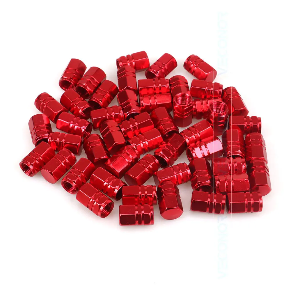 Red Veconor 48 шт./упак. Универсальный алюминиевый hexgon стиль авто шин клапан Шапки мотоцикл велосипед колесо шина клапан Cap - Цвет: Red