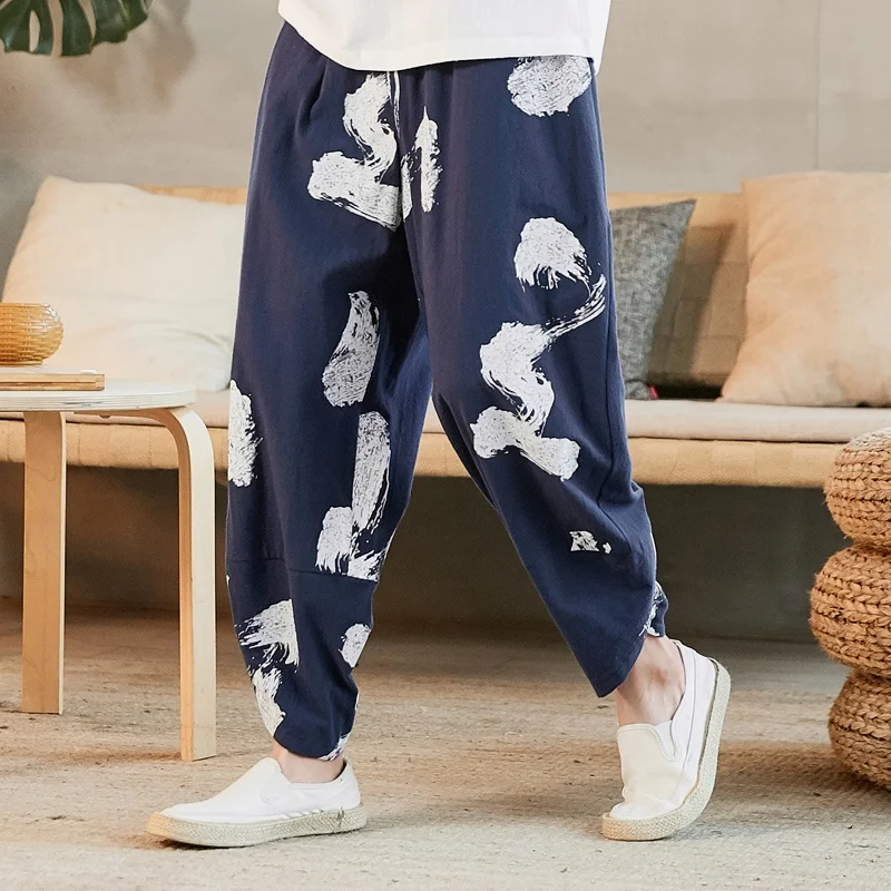 Брюки кимоно уличная одежда традиционная китайская для мужчин широкие японские