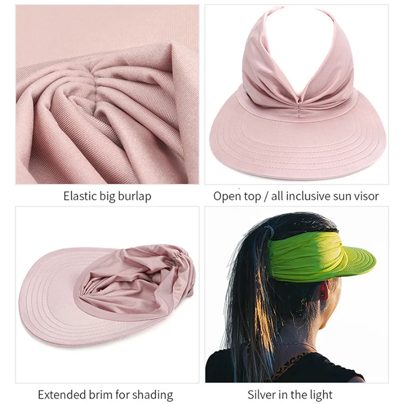 

Laamei Summer Hat Women's Sun Visor Sun Hat Anti-ultraviolet Elastic Hollow Top Hat 2021 New Support Wholesale