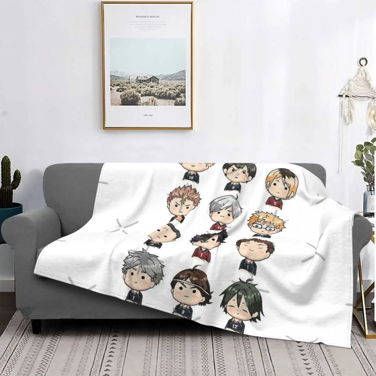 

Haikyuu 3 Blanket Bedspread Bed Plaid Muslin Towel Beach Beach Blanket Bedspread 220X240