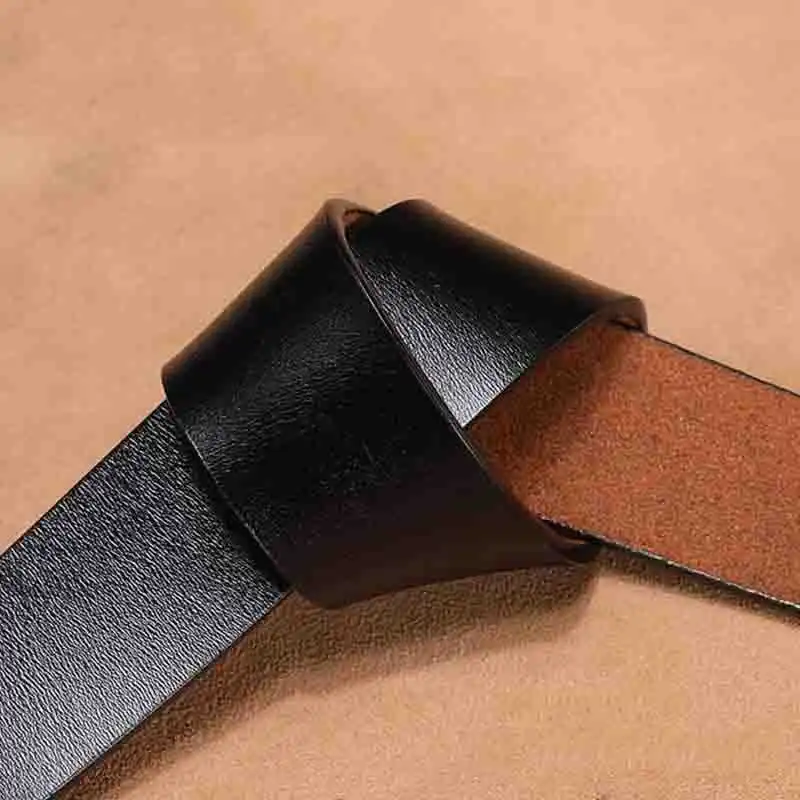 

NEW Cowhide Belt No Buckle for Smooth Buckle Belts Strap 3.8cm Width withouth Buckle Real Genuine Leather Belts with Round Holes