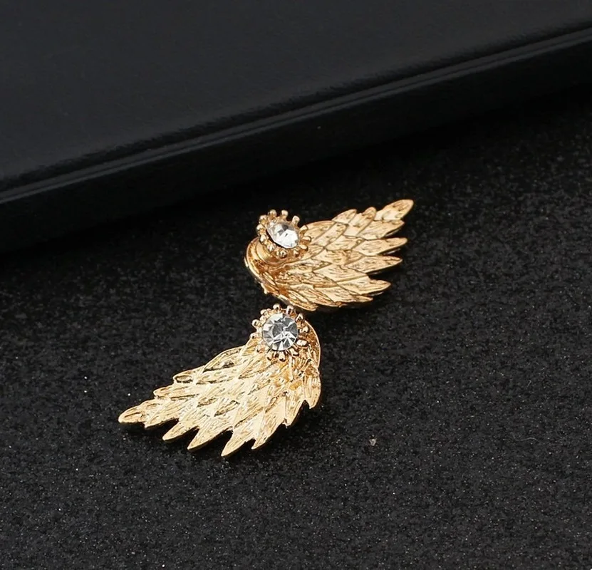 

New Fashion Simulated Pearls Pendientes Bijoux Angel Wings Leaf Feather Flowers Stud Earrings For Women Wedding Jewelry Brincos