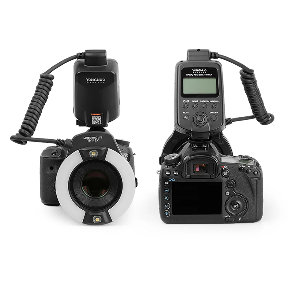 Кольцевая вспышка YongNuo YN-14EX YN14EX TTL для макросъемки с переходным кольцом Speedlite Canon