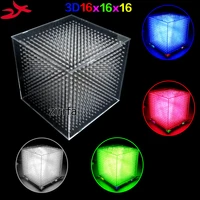 diy mini 3d 16 led cubeed save animation to sd card 16x16x16 3d led kits3d led displaychristmas gift
