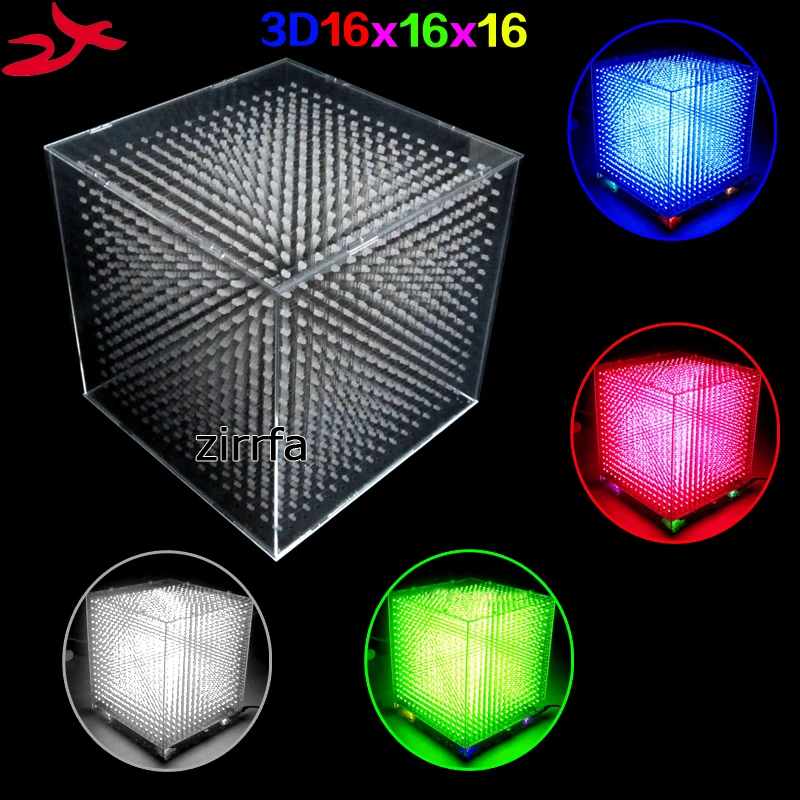 DIY mini 3D светильник cubeed сохранить анимацию на SD карту/16x16x16 LED/наборы светодиодный