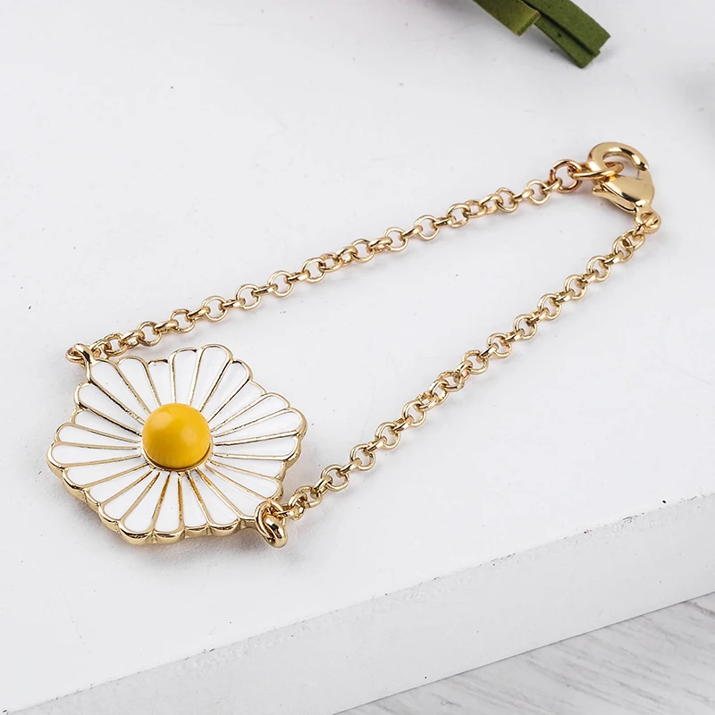 Эмалевый Цветочный браслет 2019 новые дизайнерские милые женские цепочки с