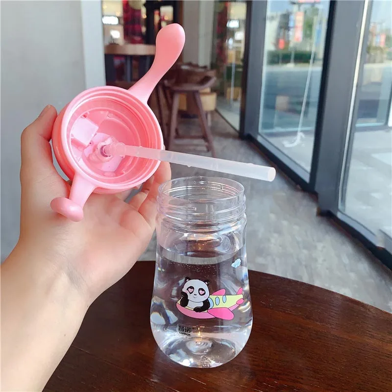 Милая детская бутылочка для кормления Rabbite 280 мл без БФА бутылки воды в соломе