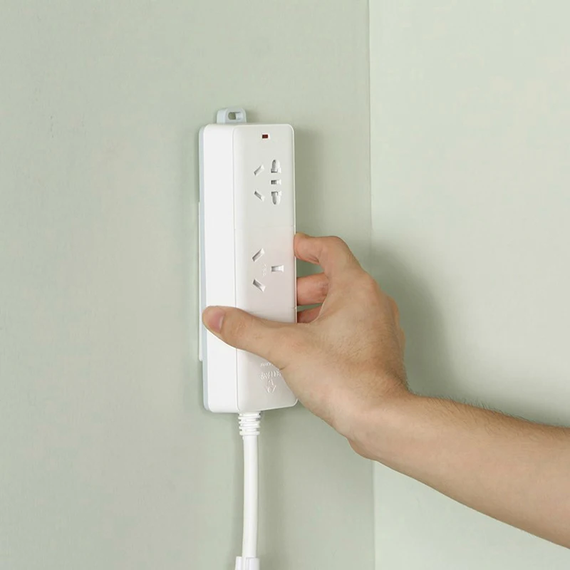 1PC Seamless Punch-free Plug Sticker Holder Wall Fixer Power Strip Holders Storage for Sockets Shelf Stand | Дом и сад