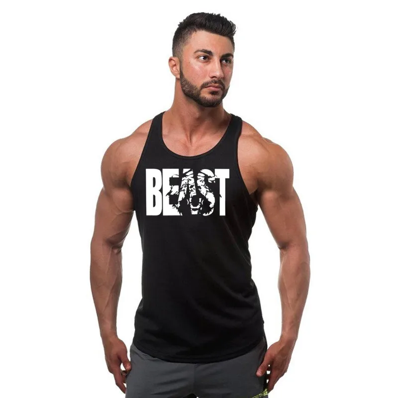

New Arrivals Bodybuilding stringer tank top man Cotton Gym sleeveless shirt men Fitness Vest Singlet sportswear workout tanktop