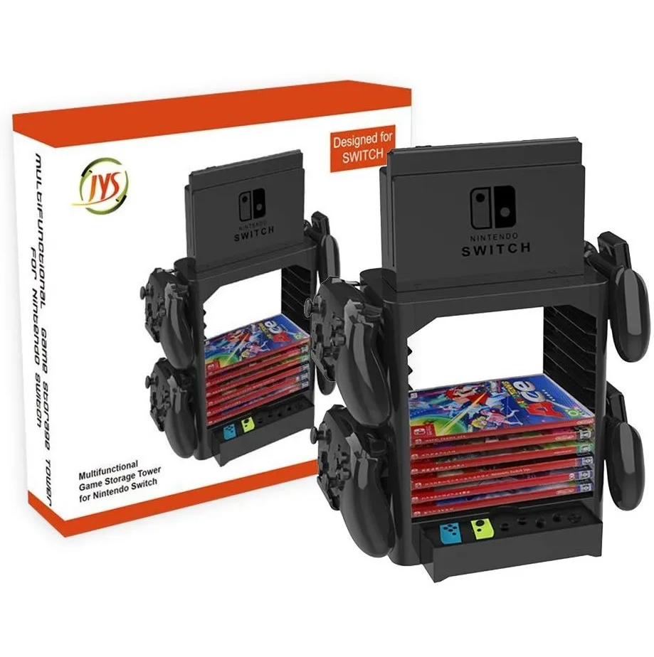 multi function storage bracket tower holder stand shelf for nintendo switch game disc card switch console host controller free global shipping