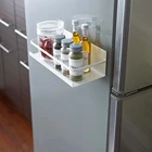 Магнитные стеллажи для хранения в холодильнике без крючка, кухонные держатели для специй, Многофункциональная вешалка, полка для хранения специй в холодильнике