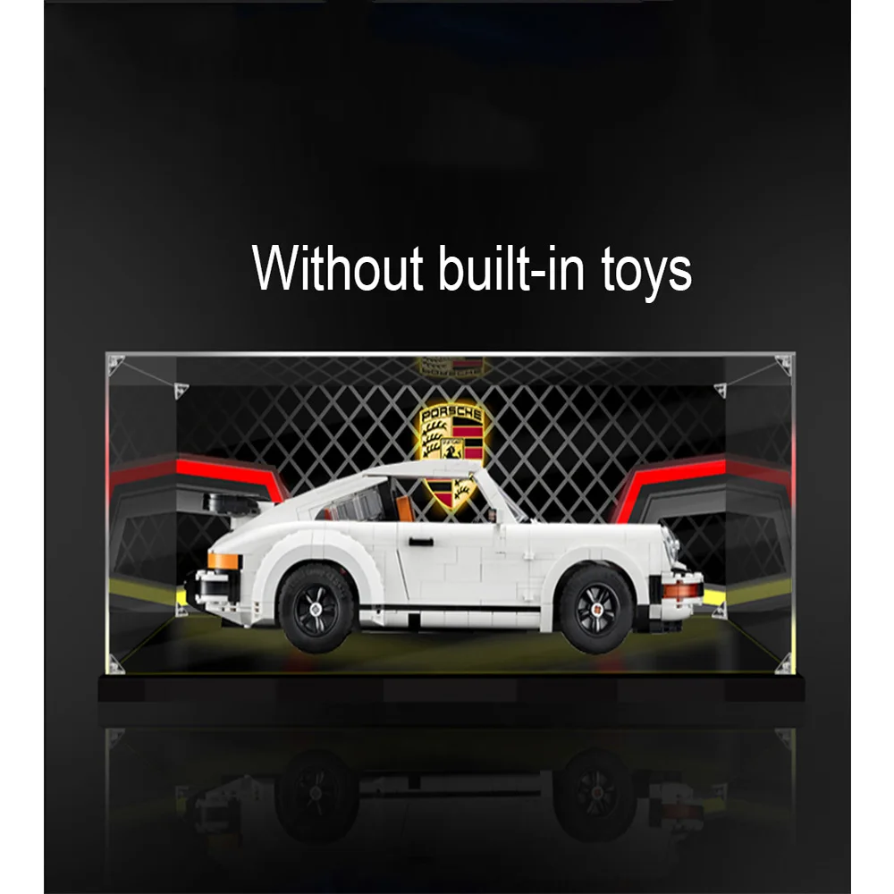 

HD Dustproof White Super Car Super Racing Car Fit 10295 911 Model Toy Display Box Birthday children Gifts (Protective Box Only )