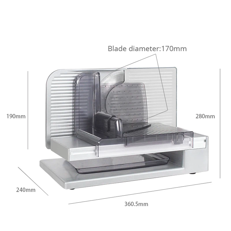 

220V Electric Meat Slicer Cutting Machine Semi Automatic Meat Slicer Cutter for Bread Lamb Beef Fruit Ham Toast Vegetable 150W